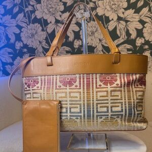 Givenchy Authentic Tan and Multicolor Tote Bag w/pouch RARE